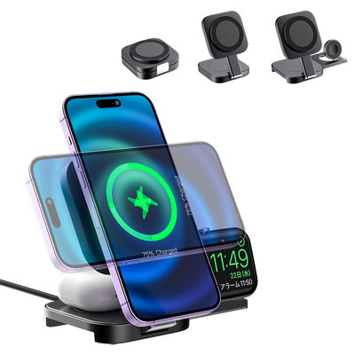 kaufen Platzersparnis Magnetische 3 in 1 drahtlose Ladegerät Einstellbarer Winkel Für Iwatch online manufacture