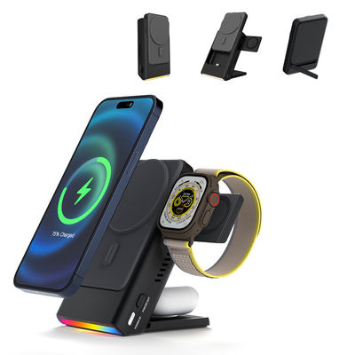 kaufen Abnehmbare Iphone-Wireless-Ladegerät Strombank versteckt 3 in 1 Wireless-Ladegerät online manufacture