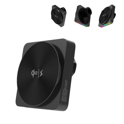 kaufen QI2 Einstückes gestrecktes Vollmetalldesign Boden RGB Umgebungslicht Projektion Zentralsteuerung Auto Magnetische drahtlose Ladegerät Telefon Ladelicht immer an 9 Lichtfarben Wechseln 15w Schnellladung online manufacture