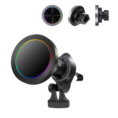 kaufen Aluminiumlegierung Textur RGB-Lichteffekt Einstellbar Minimal Auto-Telefonhalter Schnellladung Iphone Wireless-Ladegerät Wireless online manufacture