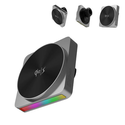 Black Technology Iphone Wireless Charger mit 9-farbiger Umgebungslichtprojektion und 15W schneller Ladung für Autos