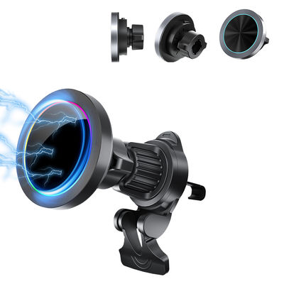 Schnell aufladender drahtloser Autophone-Halter mit Aluminiumlegierung und verstellbarem RGB-Lichteffekt für einen Handbetrieb