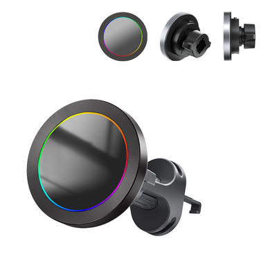 Aluminiumlegierung Textur RGB Lichteffekt Wireless Car Phone Holder Schnellladung Einhandbetrieb