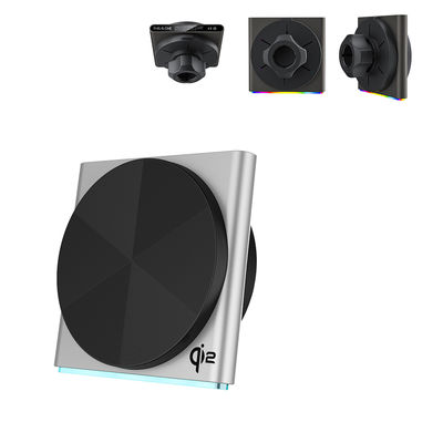 QI2 Ultra-Thin Design Pickup Lampe, Metall, Super starke magnetische Saugkraft, drahtlose Auto-montierte 9-Farbe RGB Lichteffekt Projektion Umgebungslampe, Einhandbetrieb, 360-Grad-Rotation, schnelle Aufladung